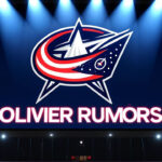 Columbus Blue Jackets logo with the words Olivier rumors below the logo