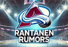 Colorado Avalanche logo with the words Rantanen rumors below the logo