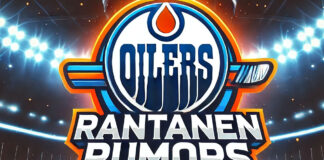 Edmonton Oilers logo with the words Rantanen rumors below the logo