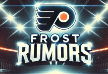 Philadelphia Flyers logo with the words Frost Rumors below the logo