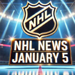 NHL logo with the words NHL news January 5 below the logo