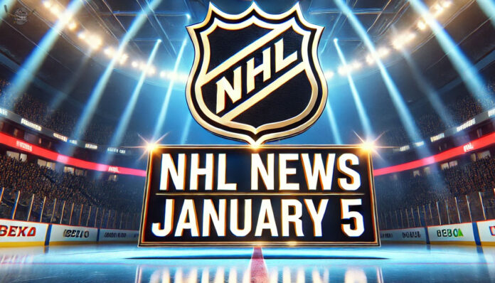 NHL news January 5, 2025 NHL logo with the words NHL news January 5 below the logo