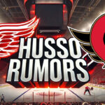 Detroit Red Wings and Ottawa Senators logos with the words Husso Rumors below the logos