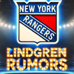 New York Rangers Rumors: Ryan Lindgren on the Block New York Rangers logo and the words Lindgren rumors below the logo