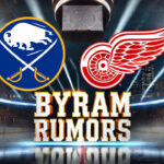 Buffalo Sabres and Detroit Red Wings logos with the words Byram Rumors below the logos