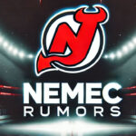 New Jersey Devils logo with the words Simon Nemec rumors below the logo