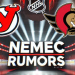 Ottawa Senators Linked to New Jersey Devils Defenseman Simon Nemec New Jersey Devils and Ottawa Senators logos with the words Nemec rumors below the logos