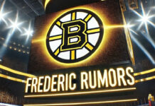 Boston Bruins logo with the words Frederic rumors below the logo