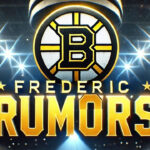 Boston Bruins logo with the words Trent Frederic Rumors