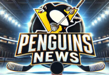 Pittsburgh Penguins logo with the words Penguins news below the logo. Tristan Jarry has been waived!