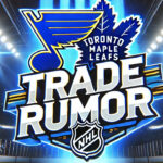St. Louis Blues and Toronto Maple Leafs logos with the words trade rumor below the logos