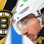 Brad Marchand on the ice wondering if he will be traded?