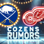Buffalo Sabres and Detroit Red Wings logos with the words Cozens Rumors below the logos