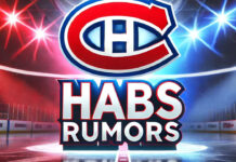 Montreal Canadiens logo with the words Habs rumors below the logo