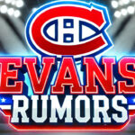 Montreal Canadiens logo with the words Evans rumors below the logo