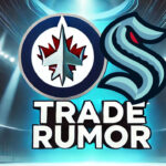 Winnipeg Jets and Seattle Kraken logos with the words trade rumor below the logos