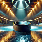 NHL hockey puck on ice