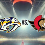 Nashville Predators and Ottawa Senators logo with the word vs. between the logos