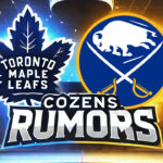 Toronto Maple Leafs and Buffalo Sabres logos with the words Cozens Rumors below the logos