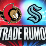 Sens Set to Steal the Show? McCann & Gourde Trade Rumors Fly! Ottawa Senators and Seattle Kraken logos with the words trade rumor below the logos