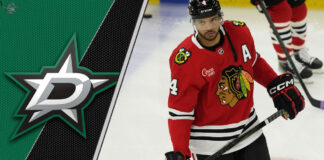 Seth Jones in a Chicago Blackhawks jersey, potential trade to Dallas Stars NHL rumors