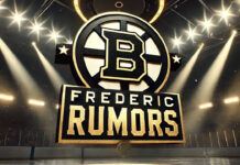 Boston Bruins logos with the words Frederic rumors below the logo