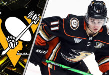 Trevor Zegras in action for the Anaheim Ducks.