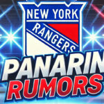 New York Rangers logo with the words Panarin rumors below the logo