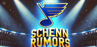 St. Louis Blues logo with the words Schenn rumors below the logo