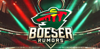Minnesota Wild logo with the words Boeser rumors below the logo
