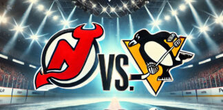 New Jersey Devils vs Pittsburgh Penguins game on March 15, 2025