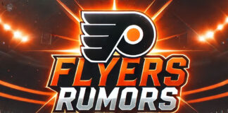 Philadelphia Flyers logo with the words Flyers rumors below the logo