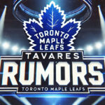Toronto Maple Leafs logo with the words Tavares rumors below the logo