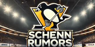 Pittsburgh Penguins logo with the words Schenn rumors below the logo