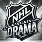 Mikko Rantanen’s Shocking Carolina Stance: Trade Drama Unveiled NHL logo with the words Rantanen drama below the logo