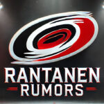 Rantanen Mania: Leafs, Stars, Kings in Heated Trade Battle! Carolina Hurricanes logo with the words Rantanen rumors below the logo