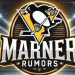 Pittsburgh Penguins logo with the words Marner rumors below the logo