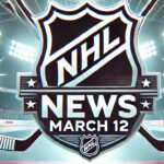 NHL logo with the words News March 12 below the logo