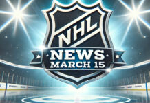 NHL logo with the words news March 15 below the logo