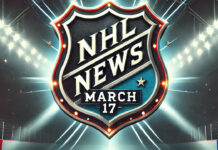 NHL logo with the words NHL news March 17