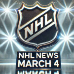 NHL logo with the words NHL news March 4