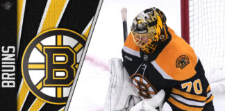 Boston Bruins goalie Joonas Korpisalo during NHL game amid trade rumors