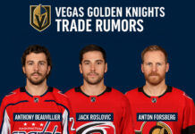 Vegas Golden Knights trade rumors featuring Anthony Beauvillier, Jack Roslovic, and Anton Forsberg