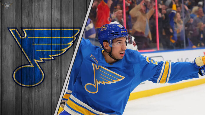 Jordan Kyrou rumors swirl as his no-move clause looms Jordan Kyrou celebrating a goal during a St. Louis Blues NHL game in 2025