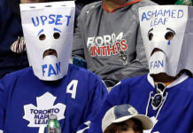 Upset Leafs fans after a game 7 loss to the Florida Panthers
