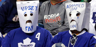 Upset Leafs fans after a game 7 loss to the Florida Panthers