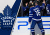 Mitch Marner in a Toronto Maple Leafs jersey, will he re-sign with the Leafs?