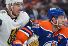 Edmonton Oilers and Vegas Golden Knights face off in Game 4 of the 2025 NHL Playoffs at Rogers Place