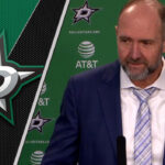Stars Hit Reset: Why Peter DeBoer’s Firing Was About More Than Just Playoff Exits Dallas Stars former head coach Peter DeBoer talking to the media during the 2025 NHL playoffs, symbolizing the end of his tenure.