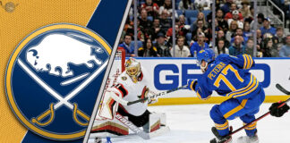 Buffalo Sabres forward JJ Peterka skates with the puck, amid swirling NHL trade rumors and potential offer sheet discussions.